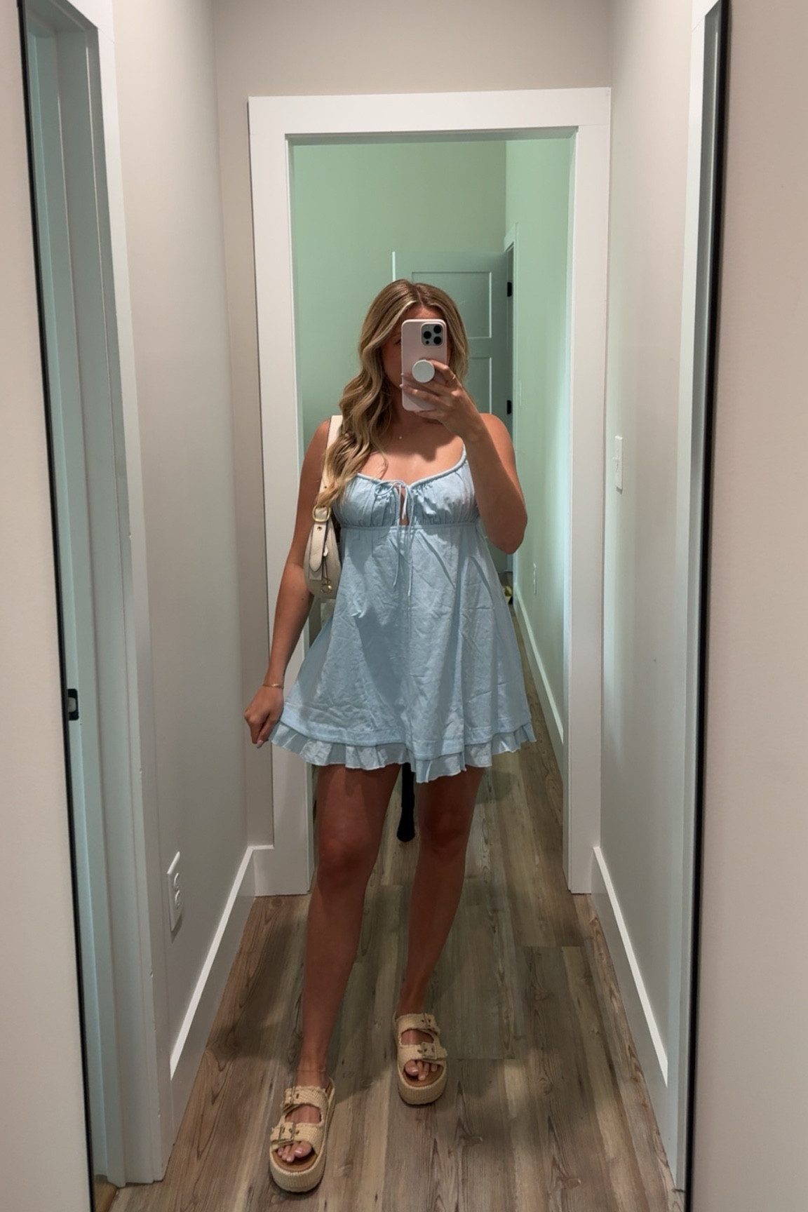 Saturday fit 🩵 this dress color is sold out but they do have it in white, pink and a super cute sage color!! Also I’m obsessed with these Steve Madden sandals. Perfect for summer!!

#LTKfindsunder100 #LTKstyletip #LTKSeasonal