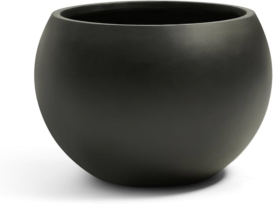 Fiberstone Sphere Planter, Black 15.8" Dia Round Flower Pot with Drainage Hole and Removable Plug... | Amazon (US)