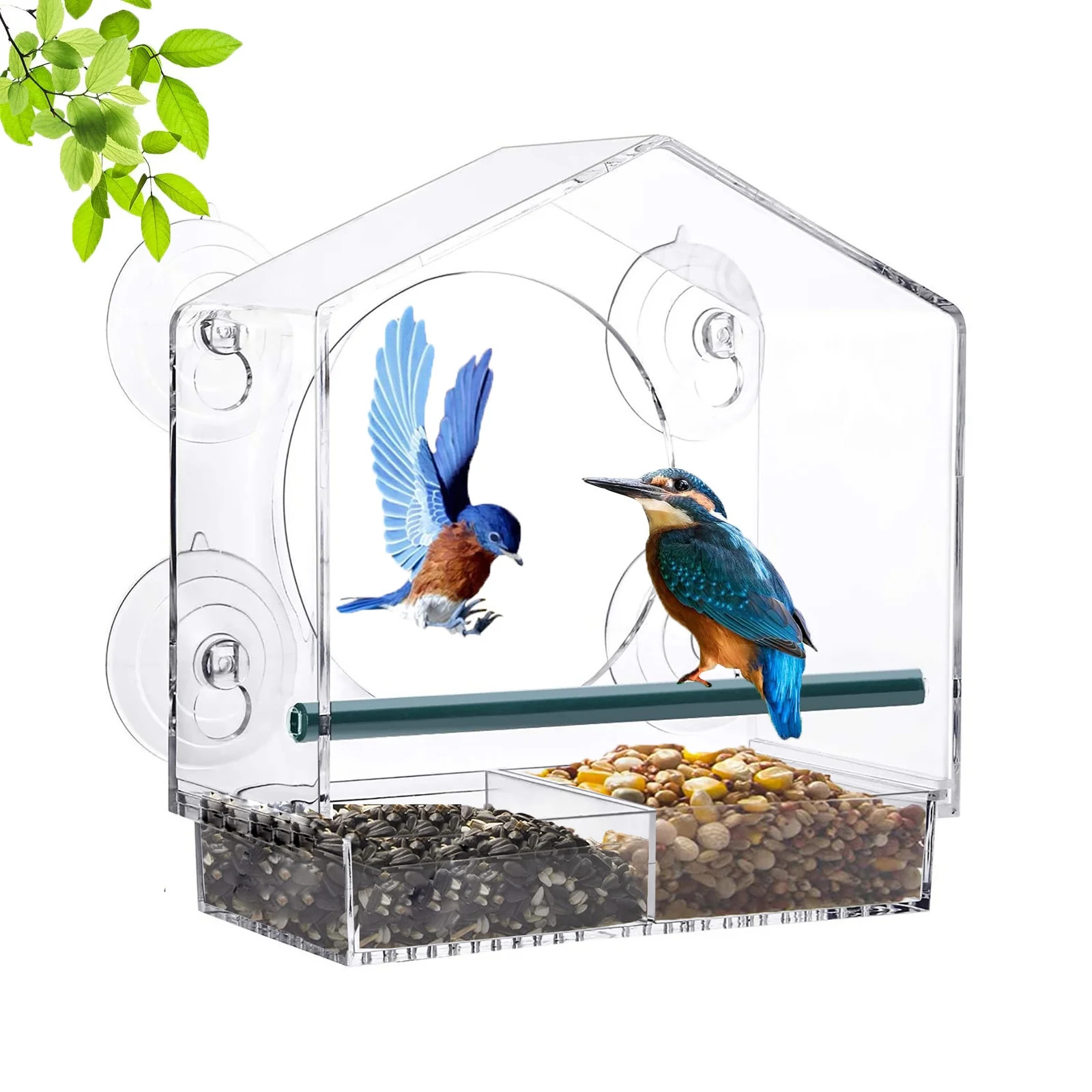 FunChaos Window Bird Feeder for Outside, Bird feeders with Strong Suction Cups, Separate Detachab... | Walmart (US)