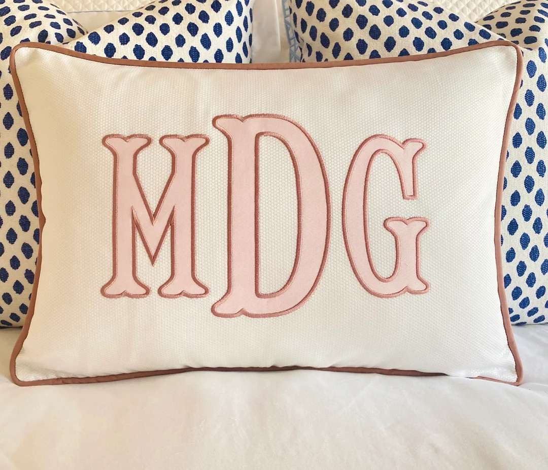 Applique Monogram Pillow Cover | Etsy (US)