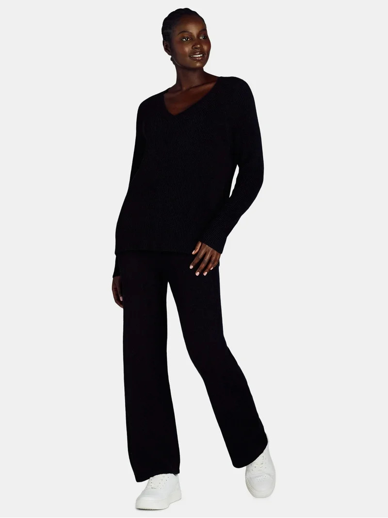 Time and Tru Woman's Long Sleeve Sweater and Pants Set, 2-Piece, Sizes XS-XXXL | Walmart (US)