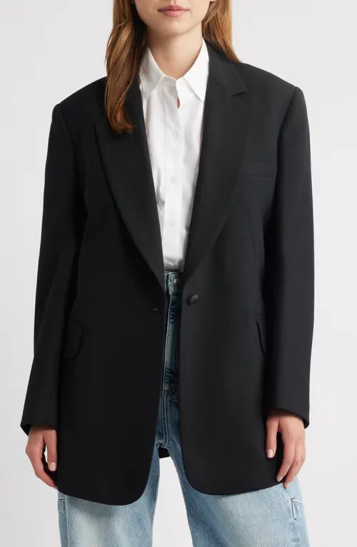 rag & bone Suzanne Classic Fit Longline Blazer in Black at Nordstrom, Size 10 | Nordstrom