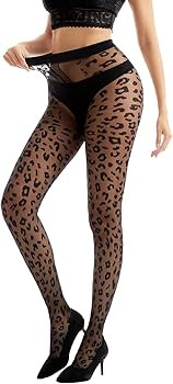 Patterned Tights for Women High Waist Pantyhose Black Sheer Stockings 15D | Amazon (US)