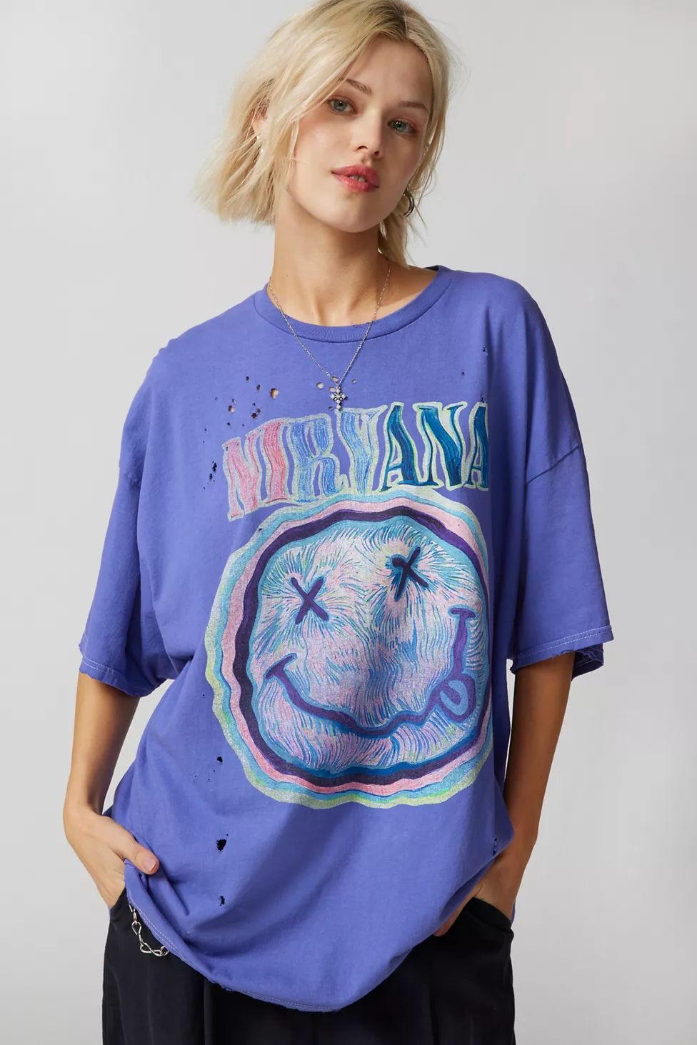 Nirvana Distressed T-Shirt Dress | Urban Outfitters (US and RoW)