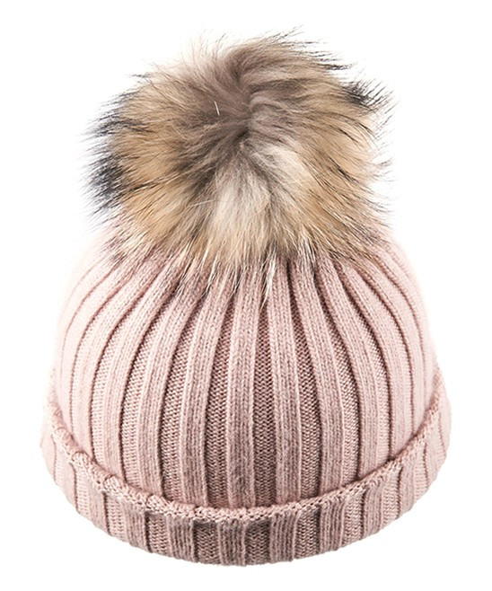 Pink Wool-Blend Pom-Pom Beanie | zulily