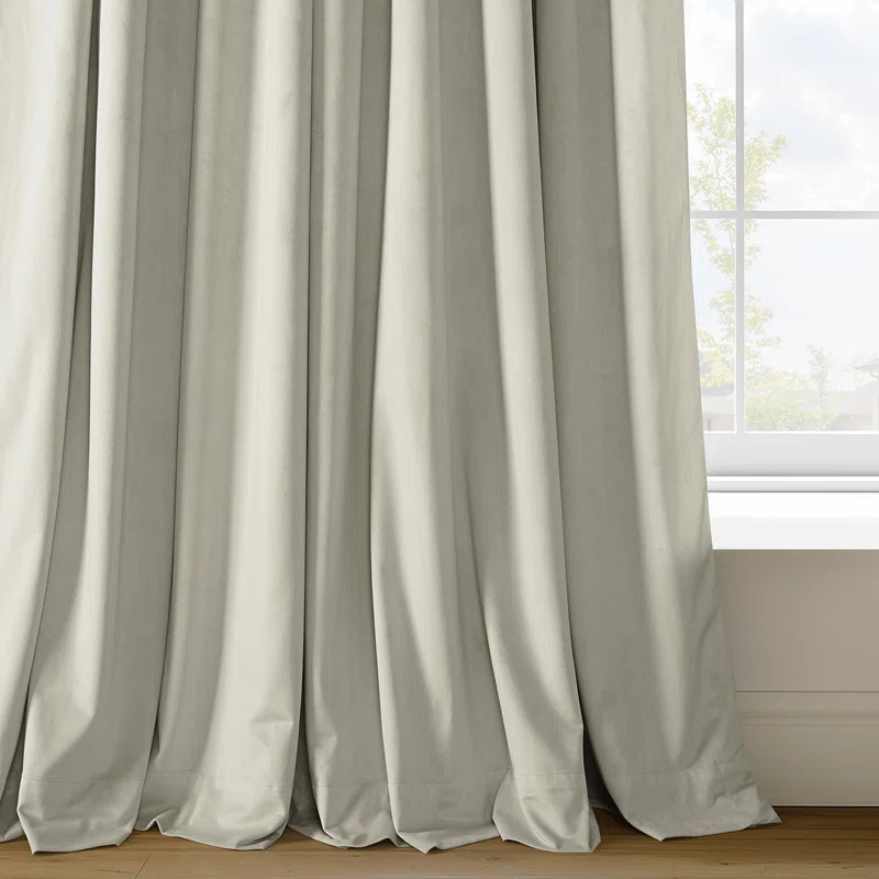 Olivia Signature Thermal Lined 100% Blackout Velvet Curtains for Bedroom & Living Room Curtains S... | Wayfair North America