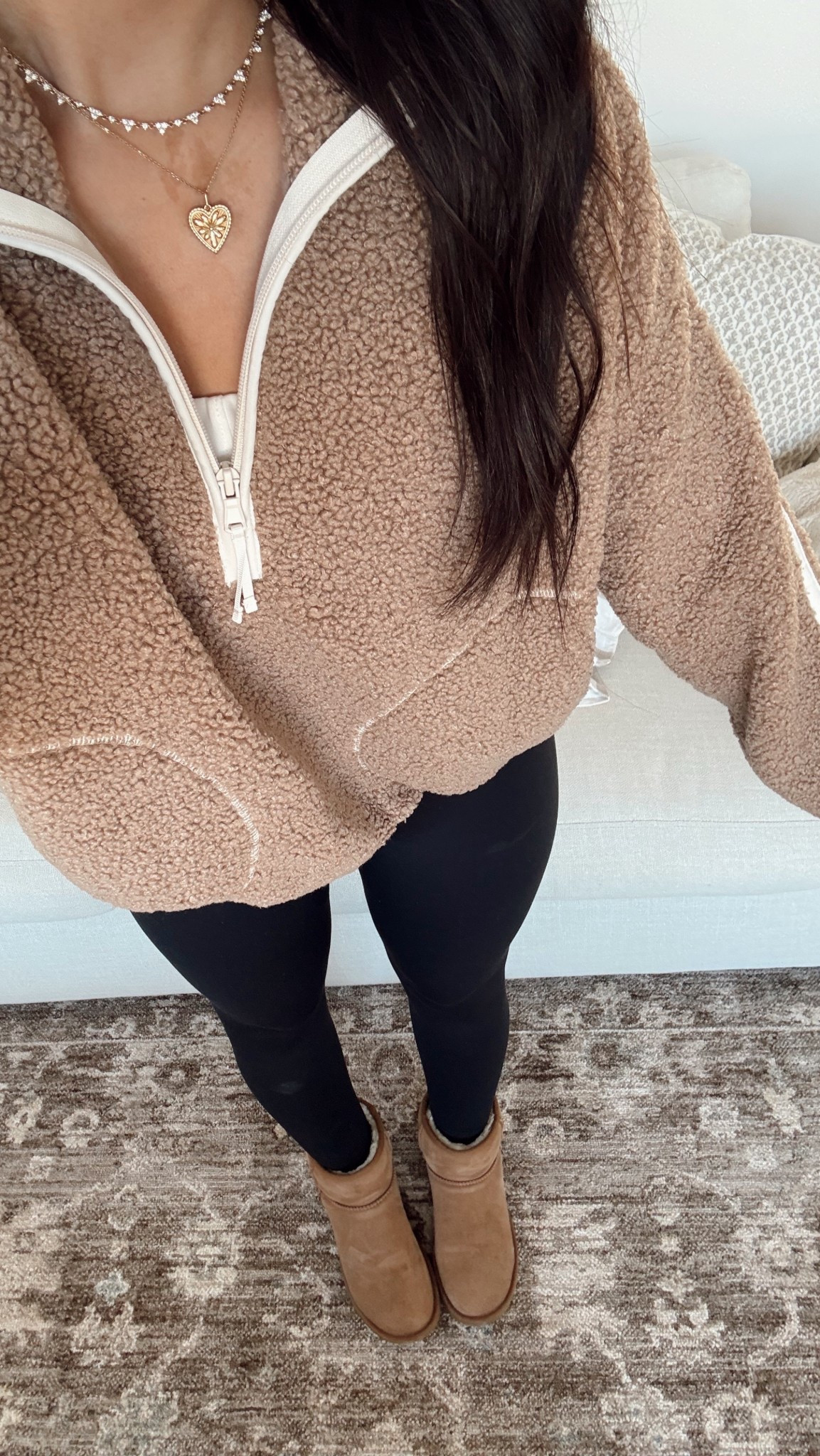 OOTD 

Outfit of the day today, ootd, what I wore, outfit today, cozy, cold, winter outfit, Sherpa , pullover, fleece leggings, Ugg boots 

#LTKootd #LTKHome #LTKdayinmylife
