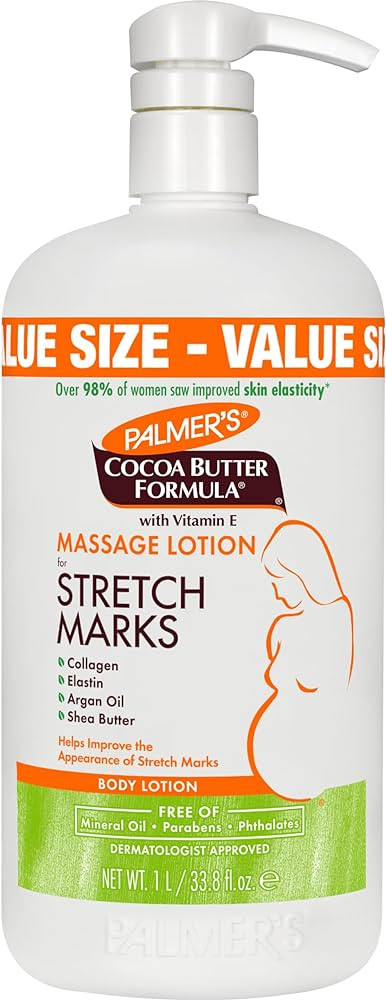 Palmer's Cocoa Butter Formula Massage Lotion For Stretch Marks, Pregnancy Skin Care, Belly Cream ... | Amazon (US)