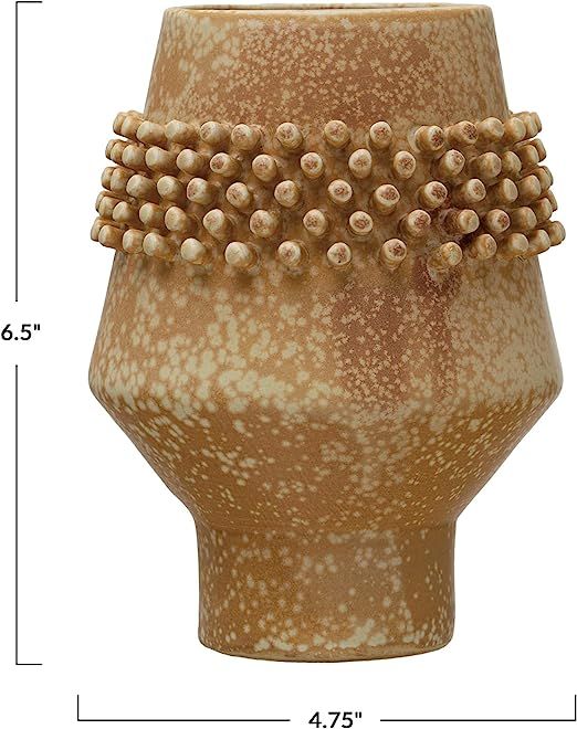 Bloomingville Stoneware Vase with Raised Dots, Terracotta Reactive Glaze, Brown, 6.5'' | Amazon (US)