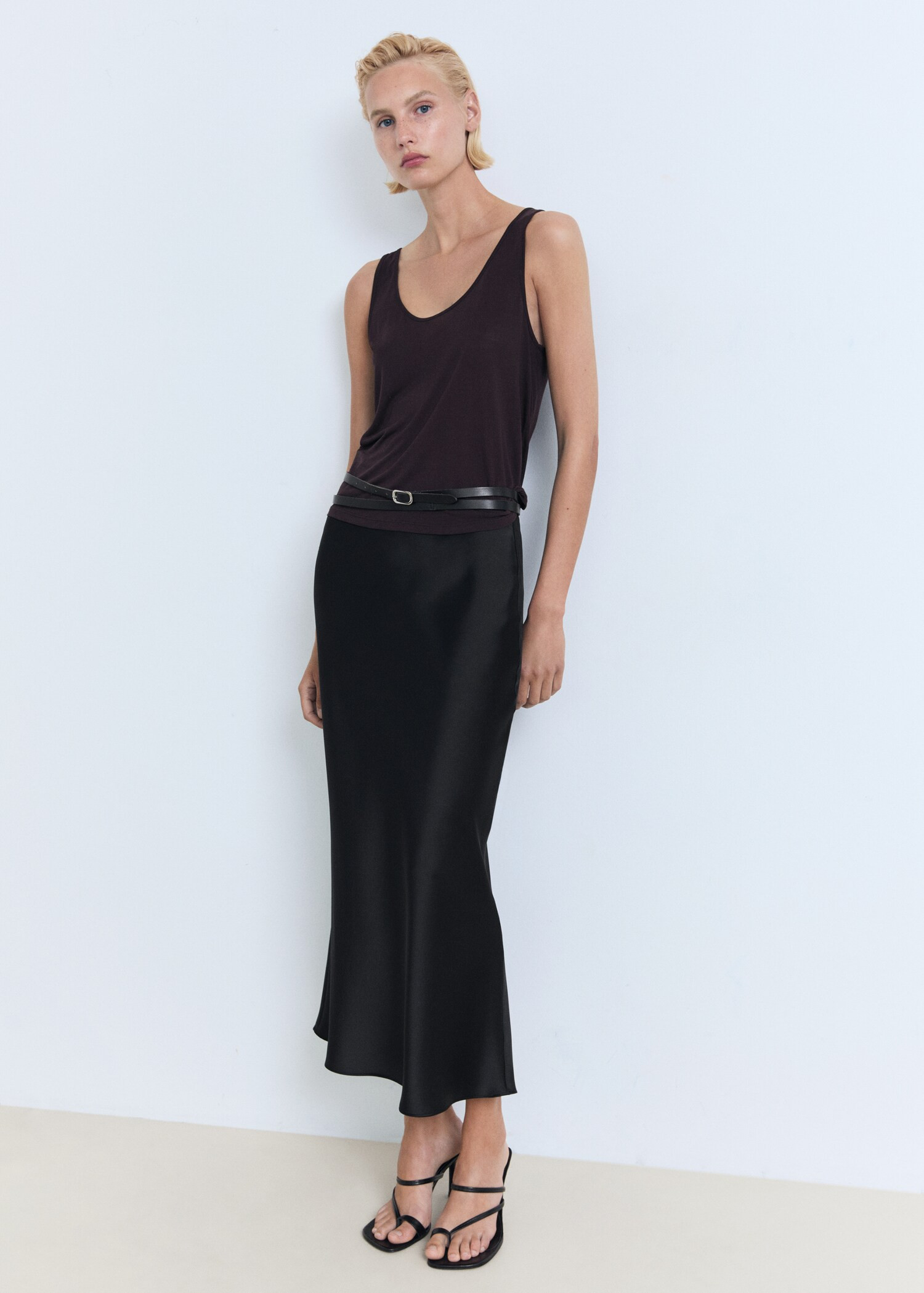 Midi satin skirt - Women | MANGO United Kingdom | MANGO (UK)