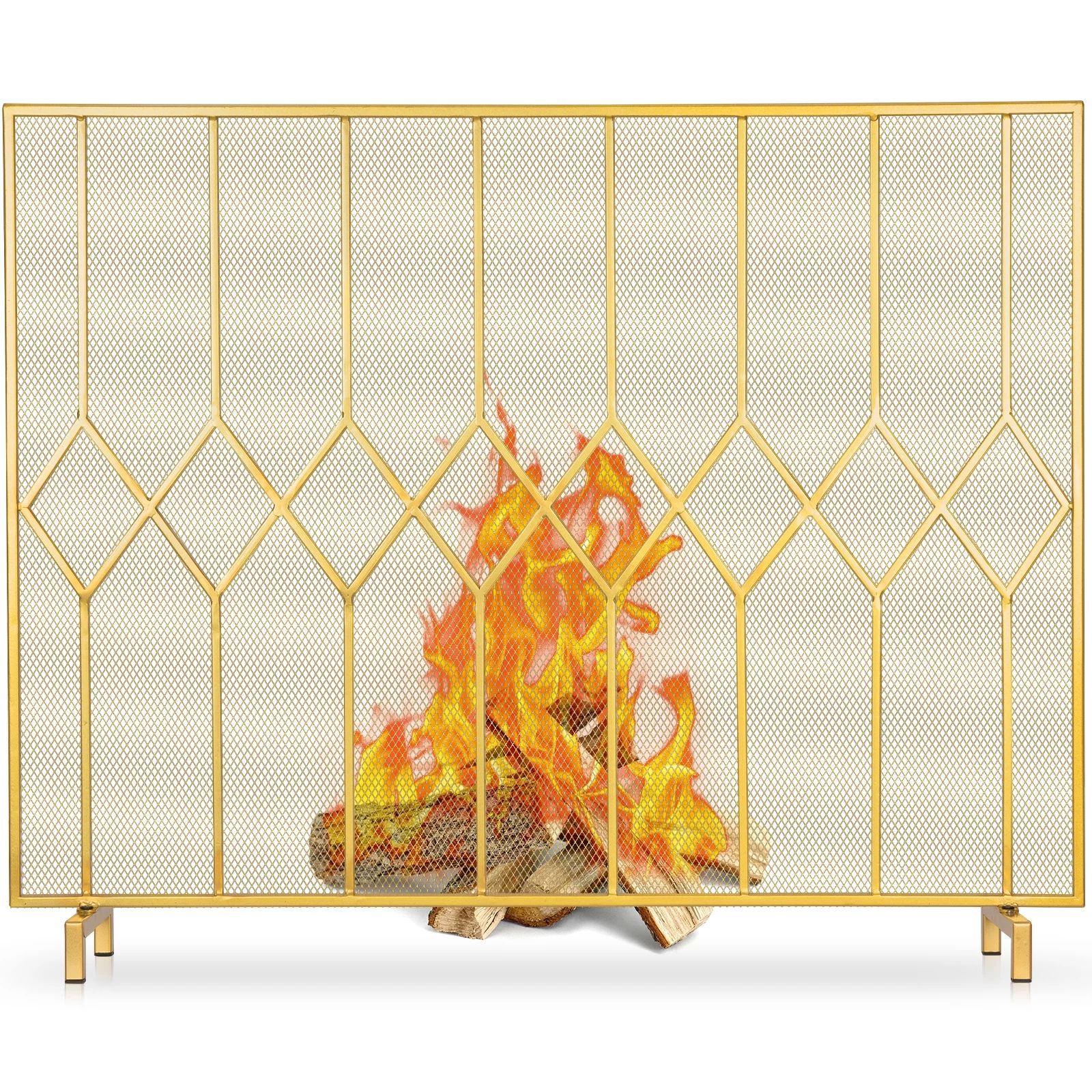 Amagabeli 39X31IN Fireplace Screens for Wood Burning Fireplace Single Panel Wrought Iron Fireplac... | Walmart (US)