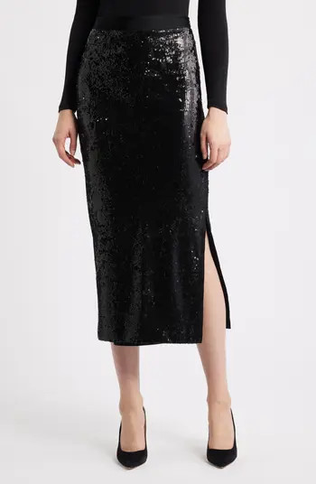 Ebibi Sequin Midi Skirt | Nordstrom