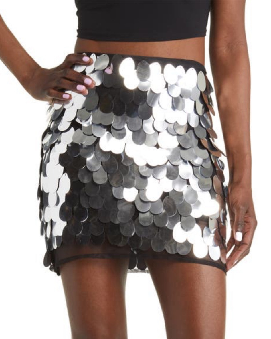 Sequin skirt, disc sequin, silver skirt

#LTKstyletip #LTKunder100 #LTKHoliday