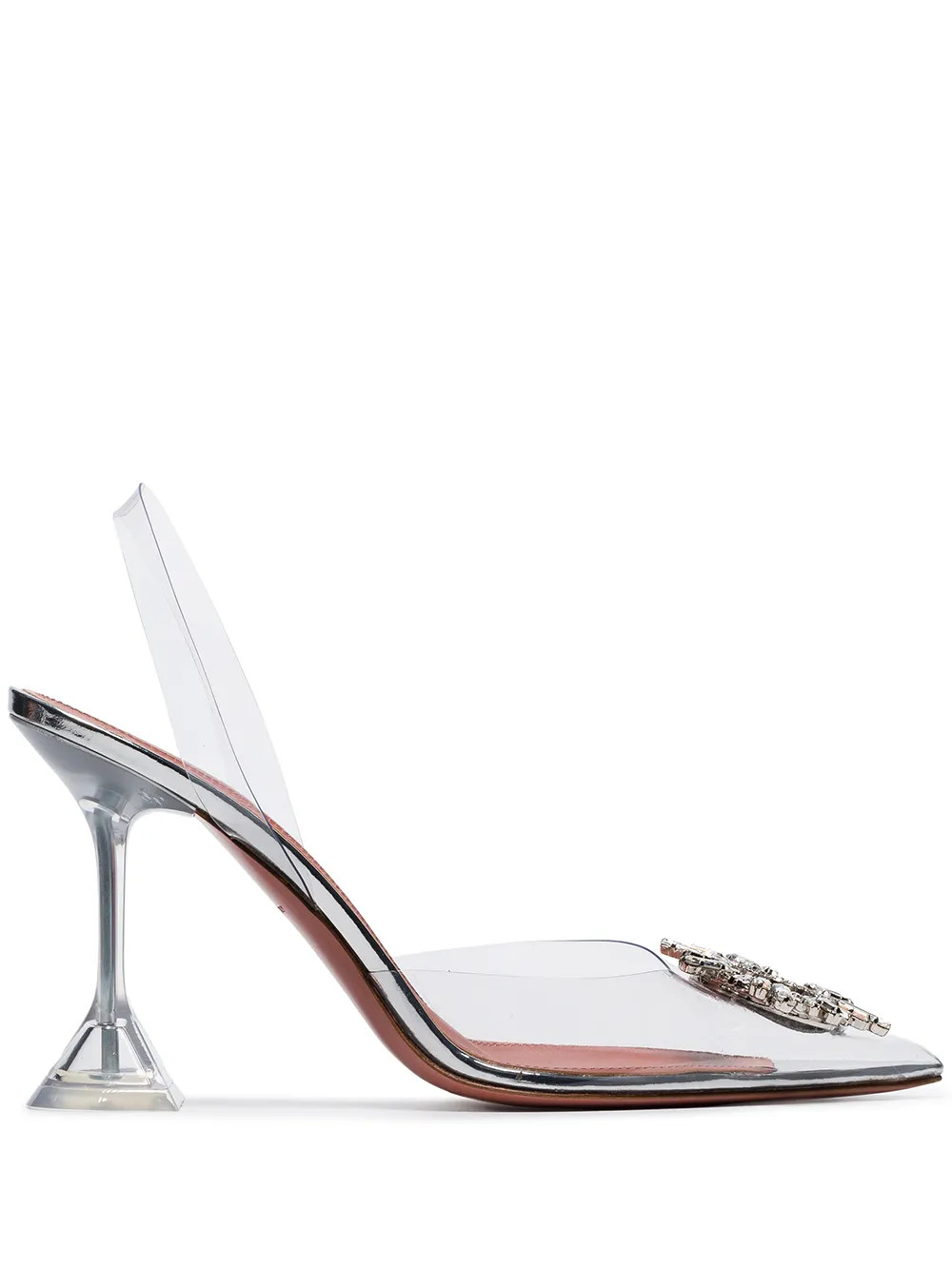 Transparent and Silver Tone Begum 95 PVC slingback pumps | Farfetch Global