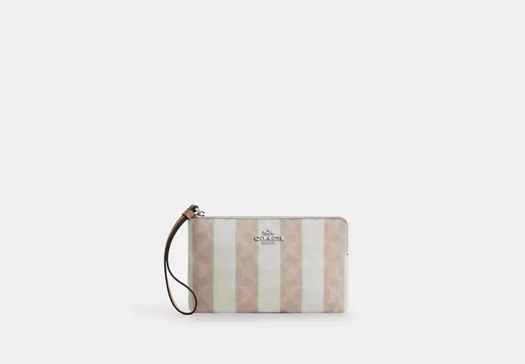 Large Corner Zip Wristlet In Signature Canvas | Coach Outlet US