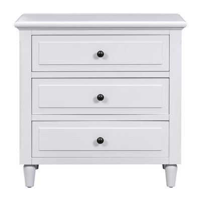 NicBex Modern Wooden Nightstand End Table with 3 Drawers for Bedroom and Living Room, White | Target