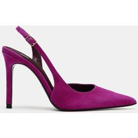 Zara - Suede Slingback Heels - Fuchsia - 6½ - Woman | Zara US