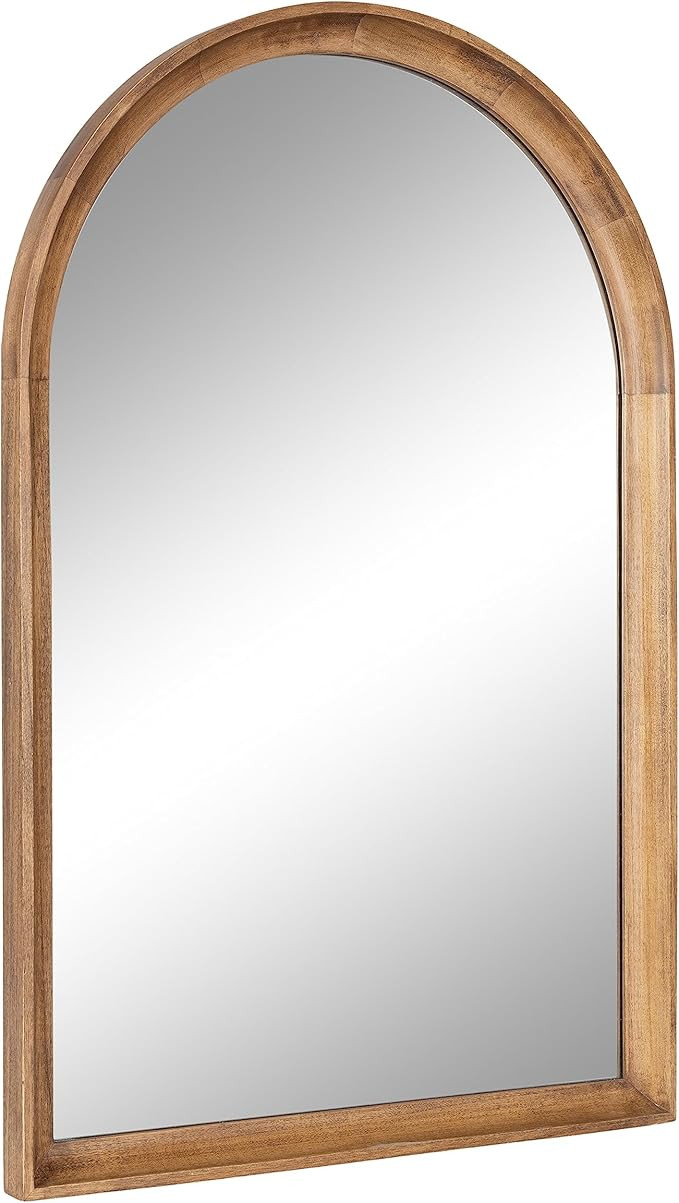 Kate and Laurel Hatherleigh Modern Transitional Arched Wooden Wall Mirror, 24 x 36, Rustic Brown,... | Amazon (US)