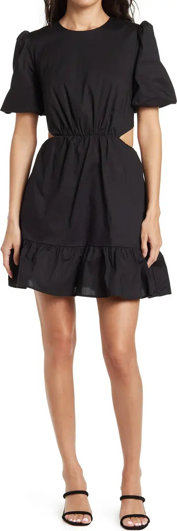 WAYF Cutout Short Sleeve Fit & Flare Minidress | Nordstromrack | Nordstrom Rack