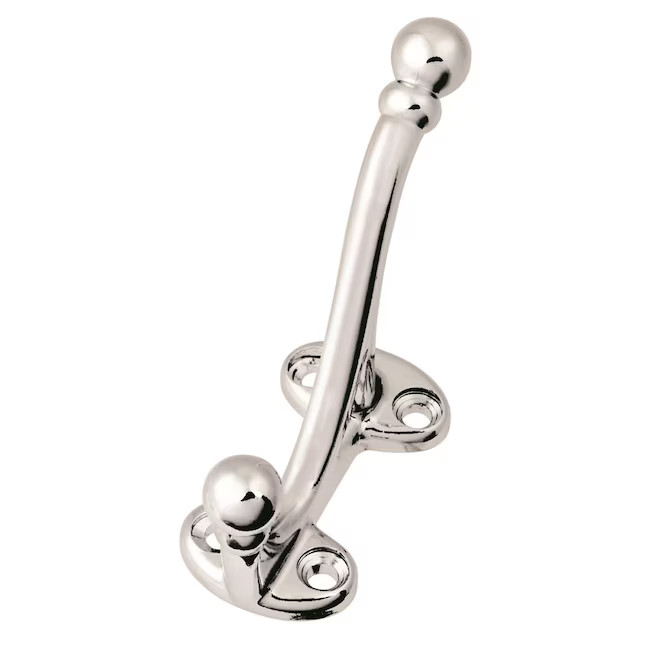 Hickory Hardware 2-Hook Chrome Decorative Wall Hook (35-lb Capacity) | Lowe's