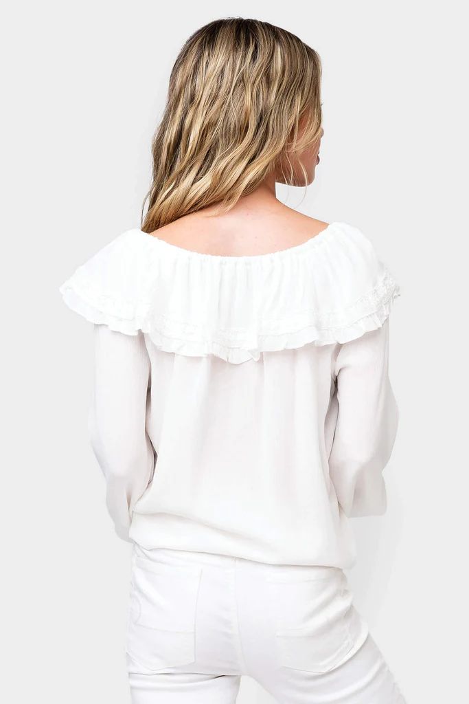 Trimmed Collar Button Front Blouse | Gibson