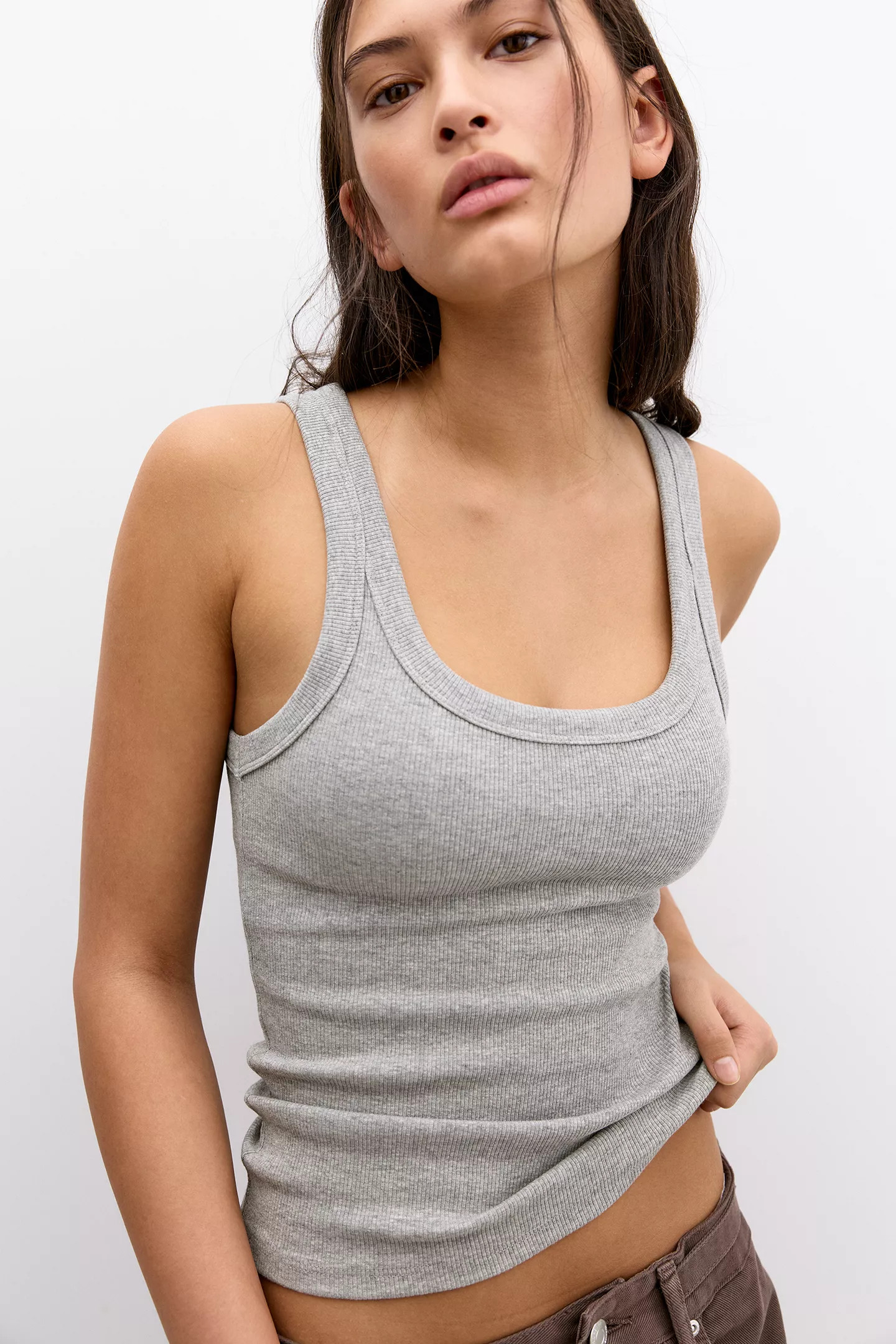 Ribbed tank top | PULL and BEAR UK