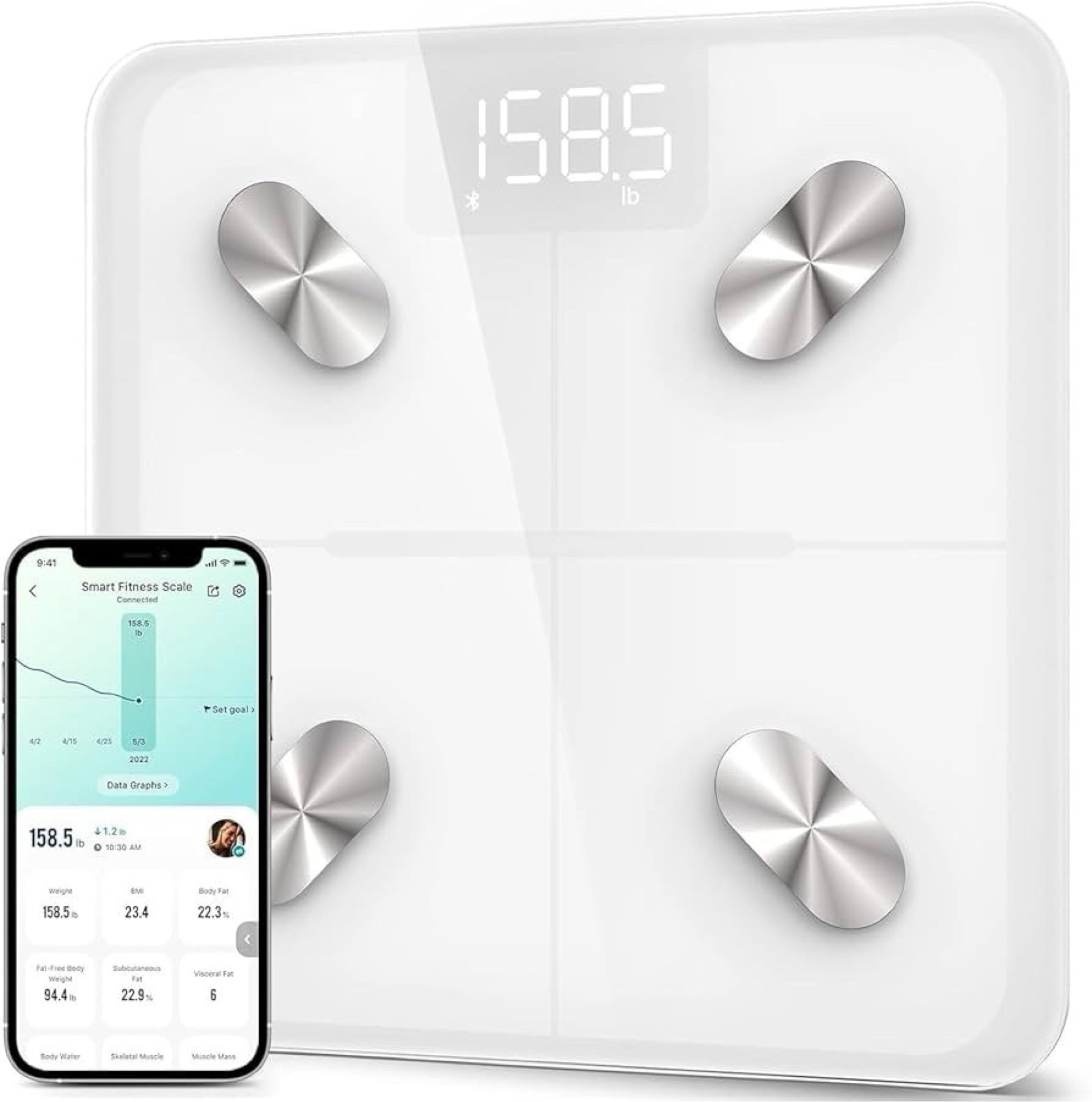 The scale is data better to be informed then not so just order this one .   Time to get an updated one.. 

A Smart Scale for Body Weight and Fat Percentage, Digital Bathroom Accurate Weighing Machine for People's BMI Muscle, Bluetooth Electronic Body Composition Monitor Syncs with App, 400lb, White. 

#LTKFitness #LTKActive #LTKFamily