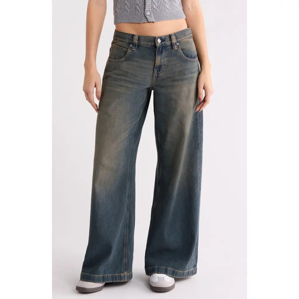 PacSun Sloane Ultra Baggy Del Mar Wide Leg Jeans in Dark Indigo at Nordstrom Rack, Size 28 | Nordstrom Rack