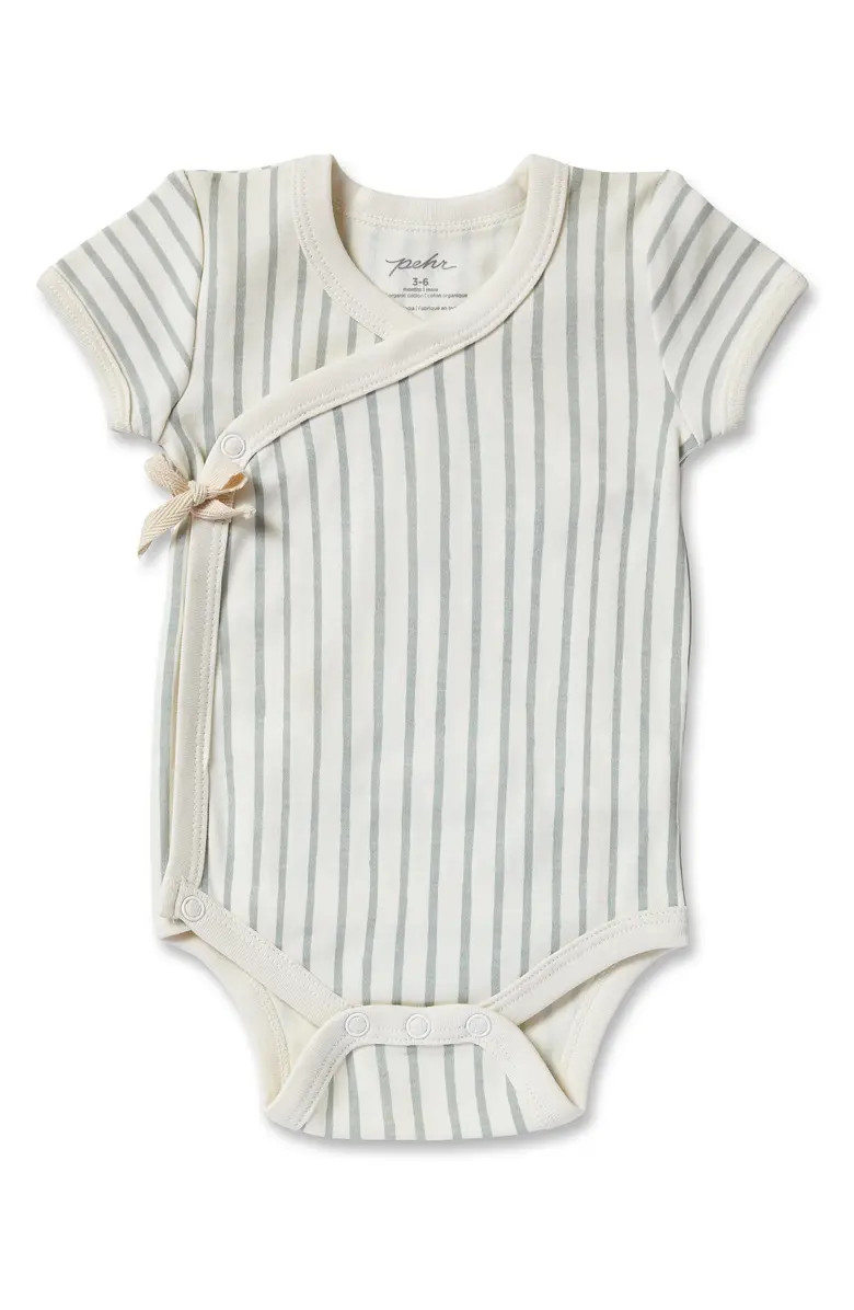 Pehr Stripes Away Organic Cotton Wrap Bodysuit | Nordstrom | Nordstrom