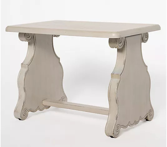 Cozy Cottage by Liz Marie 25"W x 18"H Bench with Scroll Base | QVC