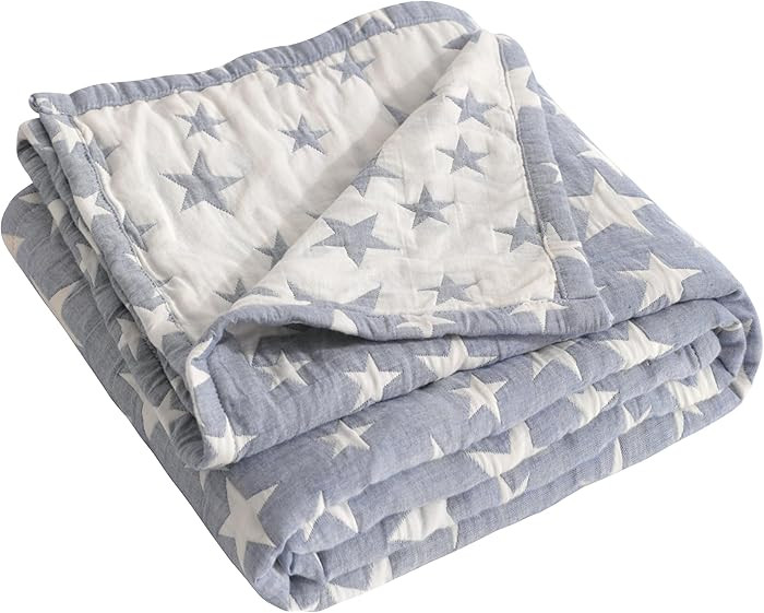 NTBAY 3 Layer Toddler Blanket, Muslin Cotton Jacquard Bed Blankets, Lightweight Thermal Baby Blan... | Amazon (US)