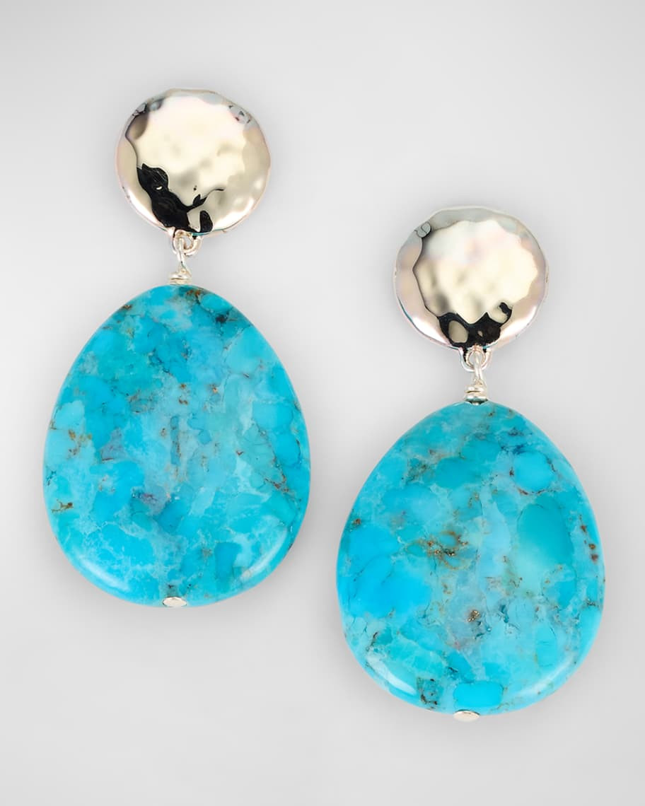 NEST Jewelry Silver and Turquoise Teardrop Earrings | Neiman Marcus