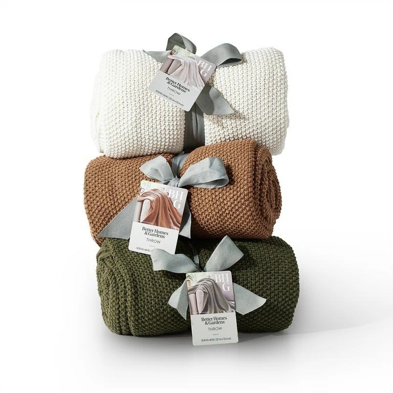 Better Homes and Gardens Chunky Knit Papyrus Throw Blanket Cotton Blend. 50 x 60

#falldecor

#LTKStyleTip #LTKHome #LTKFindsUnder50
