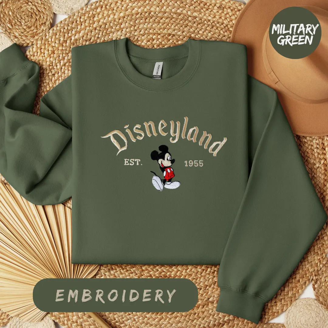Magical Land Embroidery Sweatshirt, Disneyland Crewneck, Retro Mickey and Co, Disneyland Embroide... | Etsy (US)