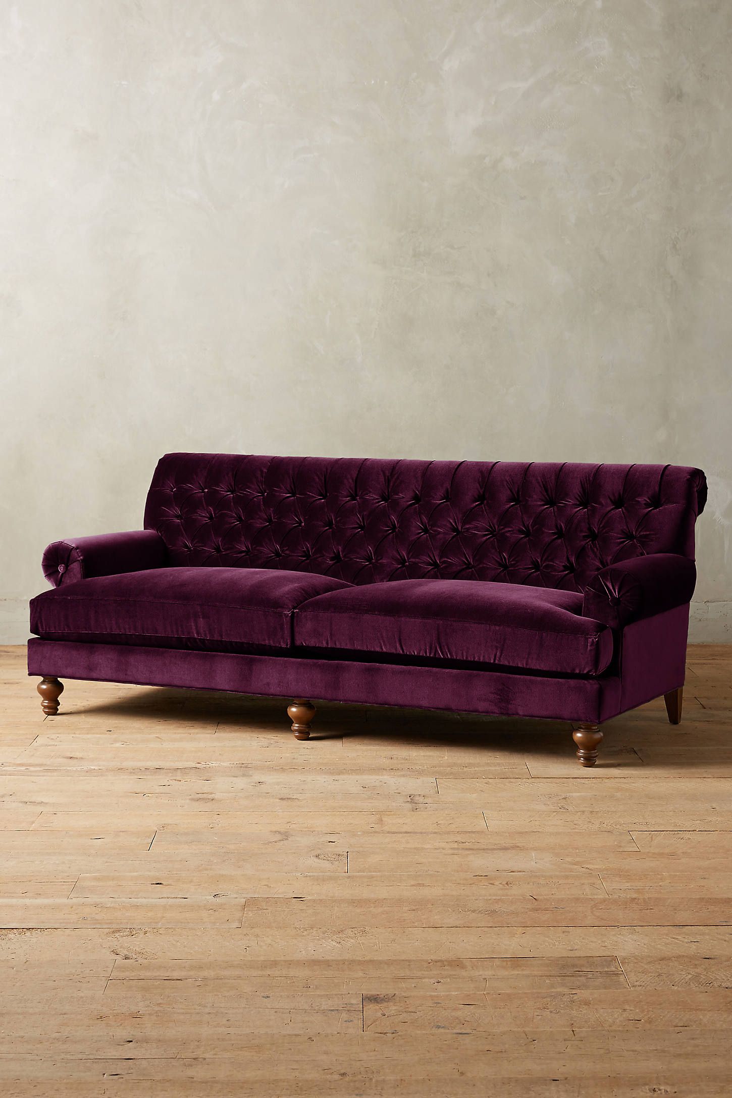 Velvet Fan Pleat Sofa | Anthropologie (US)