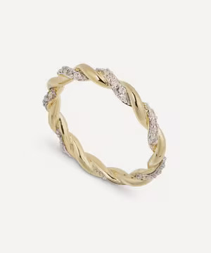 14ct Gold Diamond Rope Ring | Liberty London (UK)