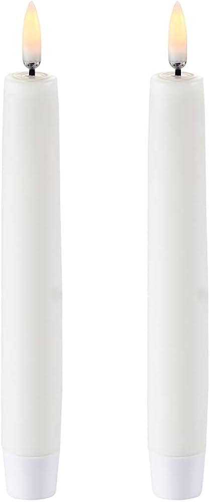 UYUNI - LED Taper Candle / 2er-Pack - Nordic White - 2,3 x 15,5 cm (UL-TA-NW02315-2) | Amazon (DE)