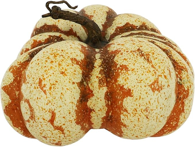 Ashland 9" Cream & Speckled Orange Decorative Pumpkin | Amazon (US)