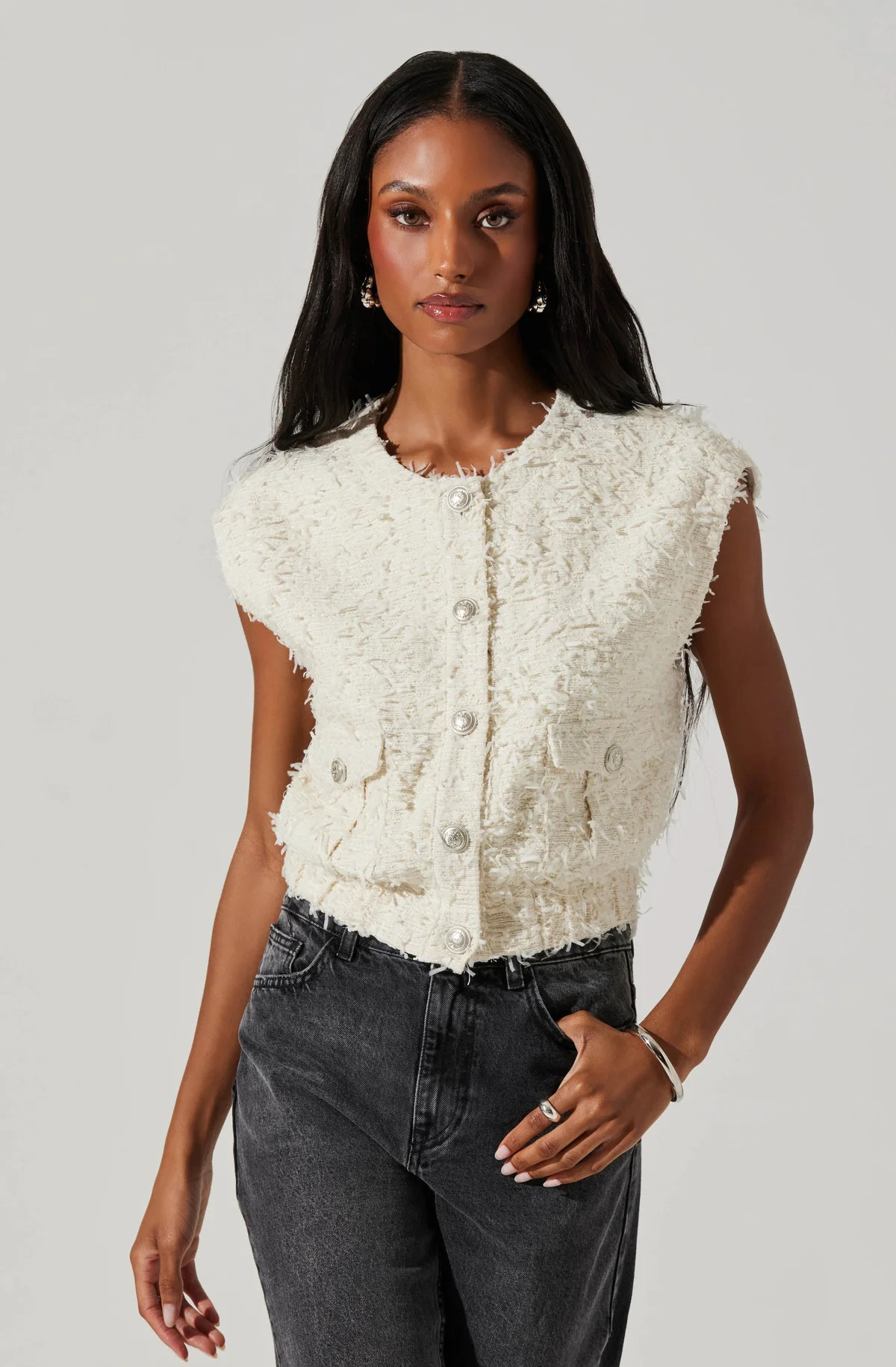 Pedrine Textured Tweed Vest | ASTR The Label (US)