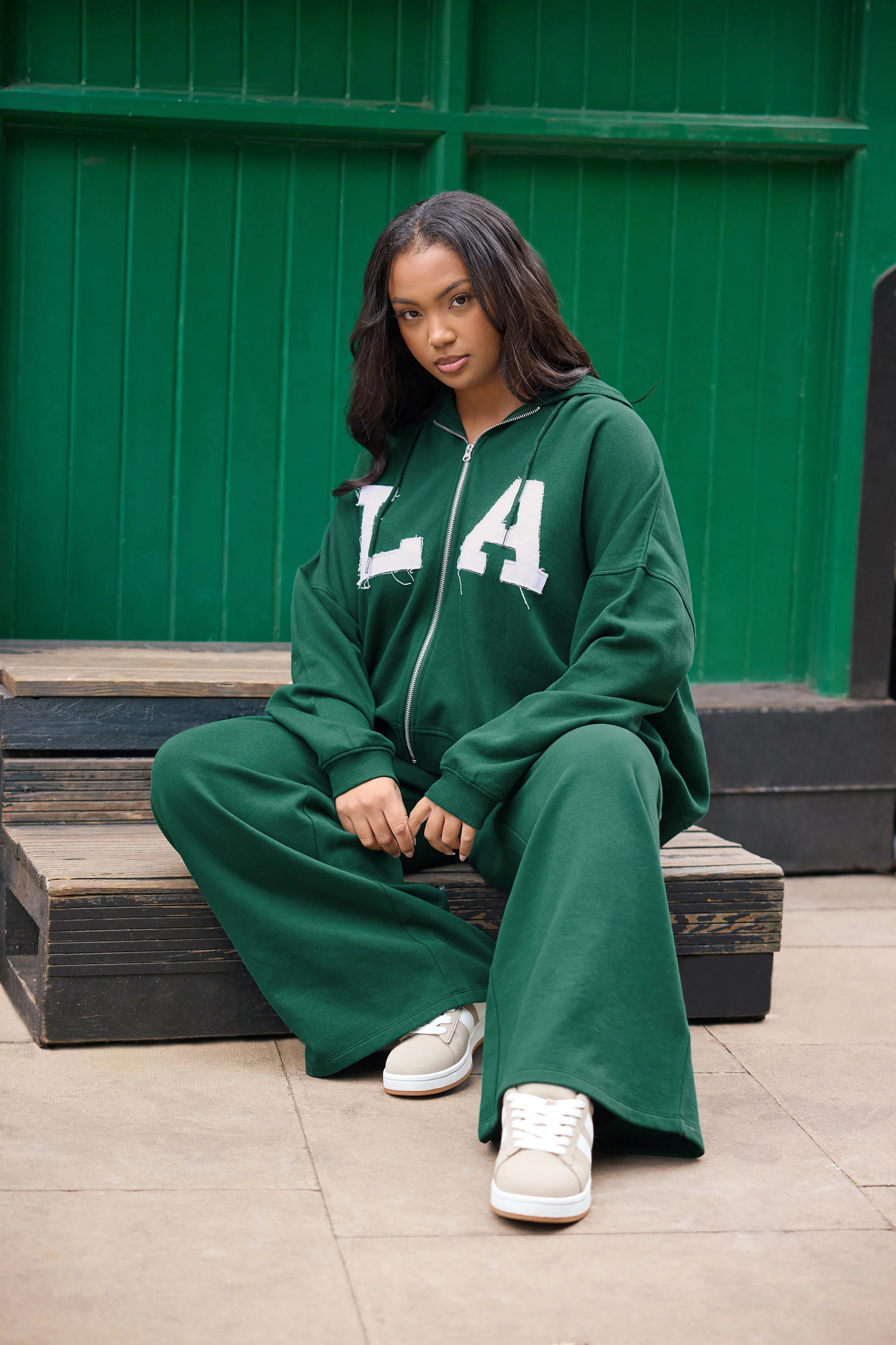 YOURS Plus Size Green 'LA' Zip Hoodie | Yours Clothing UK