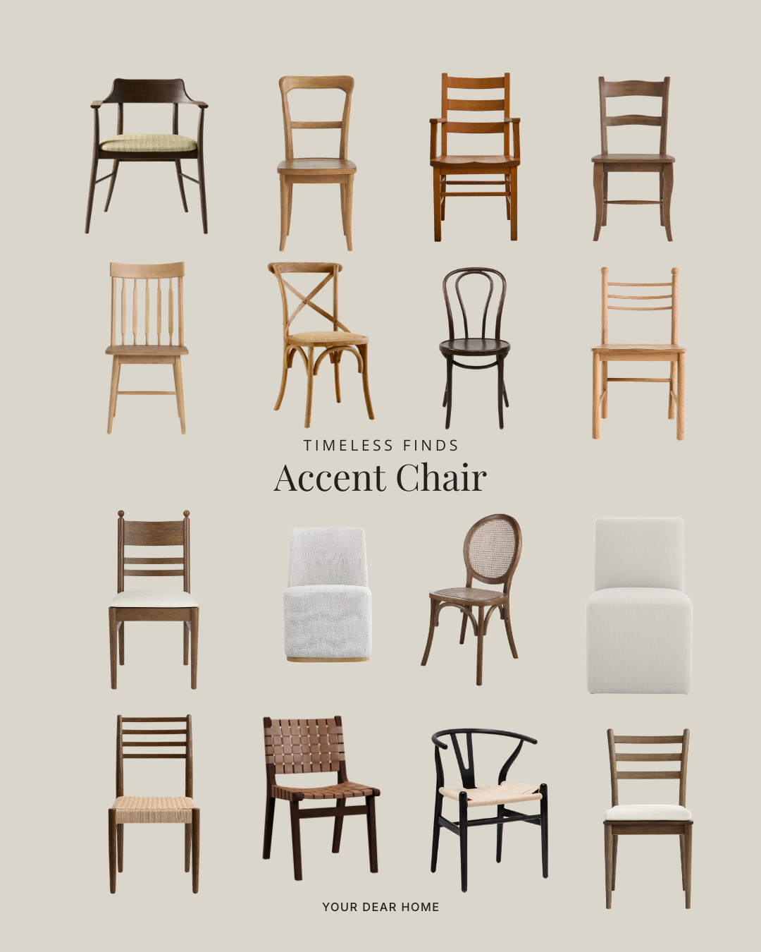 The easiest way to elevate your dining setup is by mixing chairs. These timeless wood and upholstered options pair beautifully together for a more refined, considered look. 

 #LTKHome