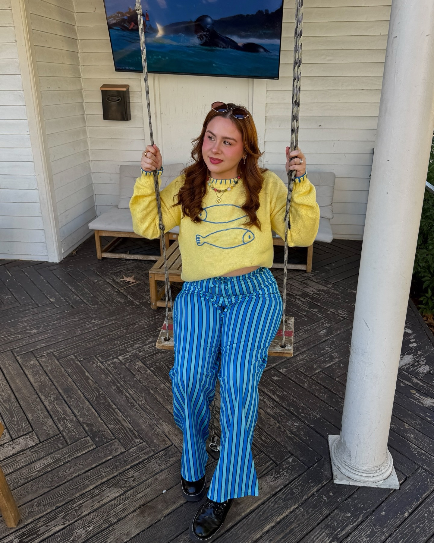 Fun sweater outfit
Wearing large on both sweater and pants 
.
.
.
•
Outfit, inspo, girls, favorite, mood, açaí bowl date, ootd, new, fav, fun sweater, outfit inspiration, colourful, aesthetic, girls inspo
#pinterest #outfitinspo #trending #fashion #pinterestinspo

#LTKgrwm #LTKootd #LTKMidsize