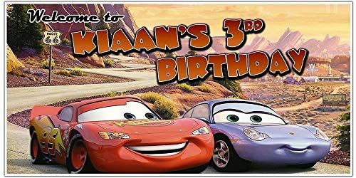 Lightning McQueen Disney Cars Radiator Springs Personalized Birthday Banner | Amazon (US)