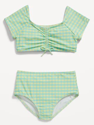 Patterned Ruched Tankini Swim Set for Girls | Old Navy (US)