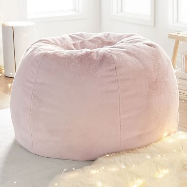 Faux-Fur Blush Bean Bag Chair | Pottery Barn Teen