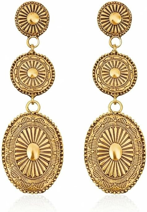 Western Earrings Jewelry for Women Gold/Silver Turquoise Earrings Vintage Concho Earings Country ... | Amazon (US)