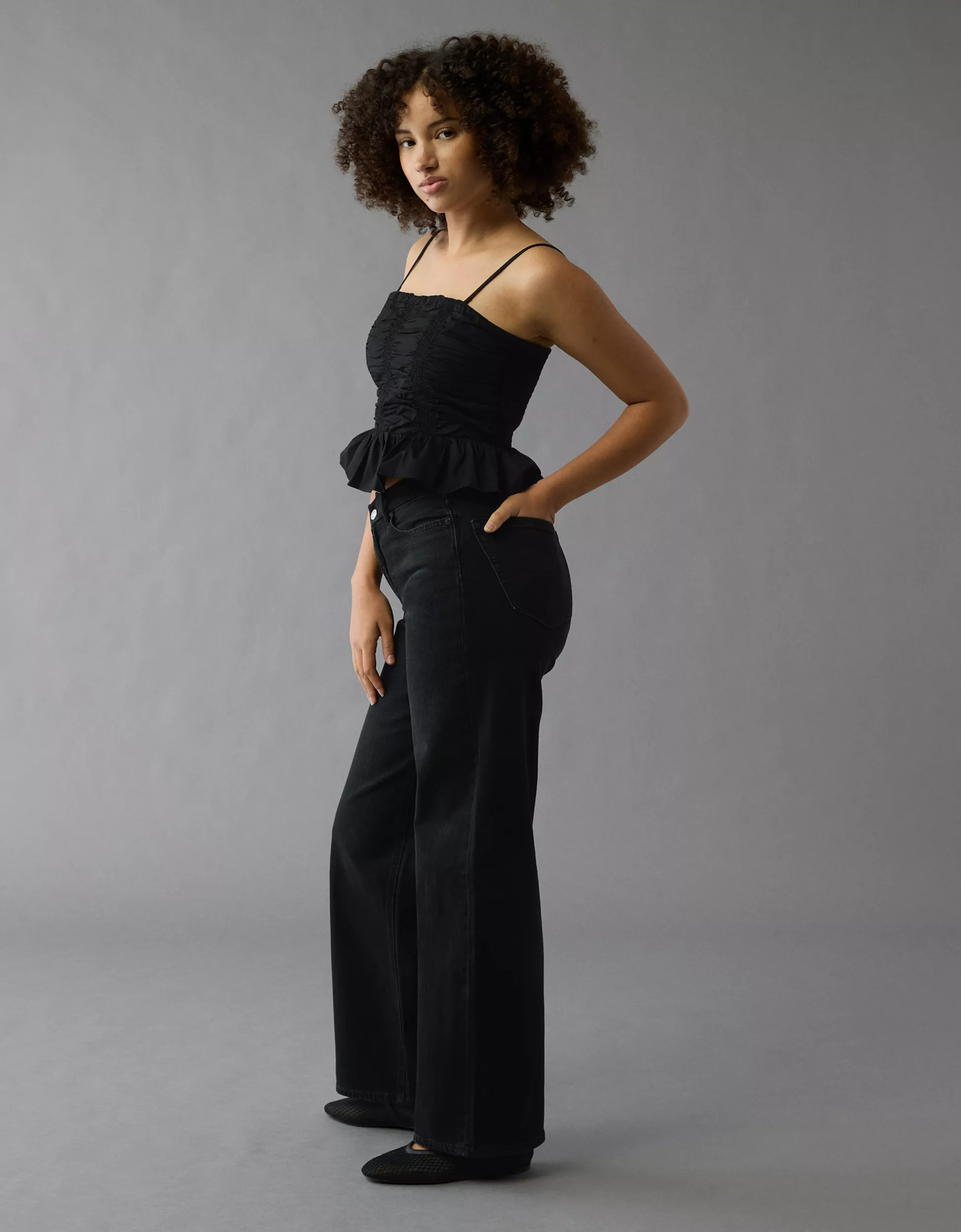 AE Strigid Curvy Super High-Waisted Baggy Straight Jean | American Eagle Outfitters (US & CA)