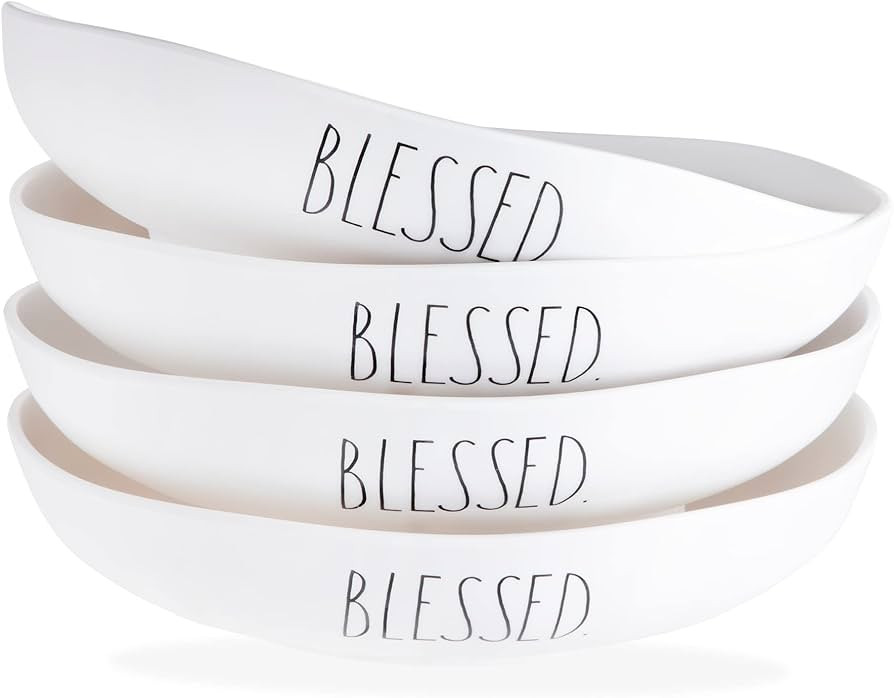 Rae Dunn Melamine Dinner Bowl - Durable Dishwasher Safe Pasta Bowls (9 inch / 8.2oz) Mix and Matc... | Amazon (US)