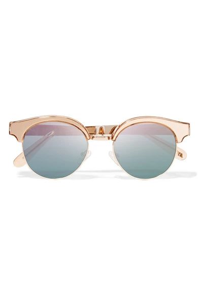 Luxe Cleopatra cat-eye metal mirrored sunglasses | NET-A-PORTER (US)