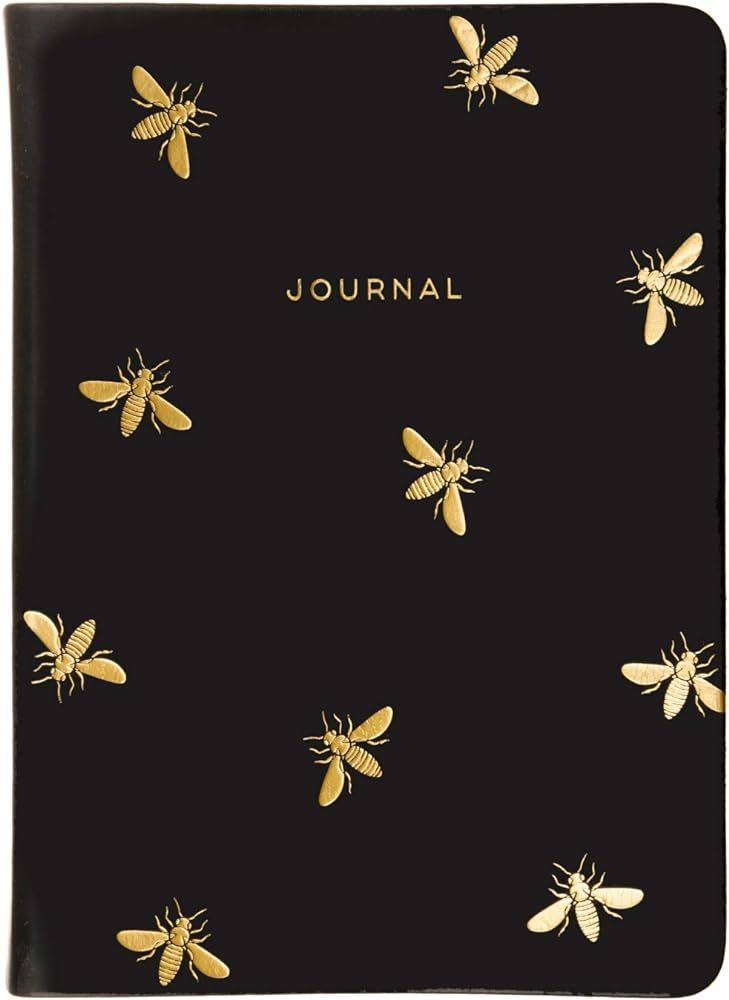 Eccolo Gold Bees Writing Journal, 256 Lined Page Notebook, Faux Leather Soft Cover, 5x7" | Amazon (US)